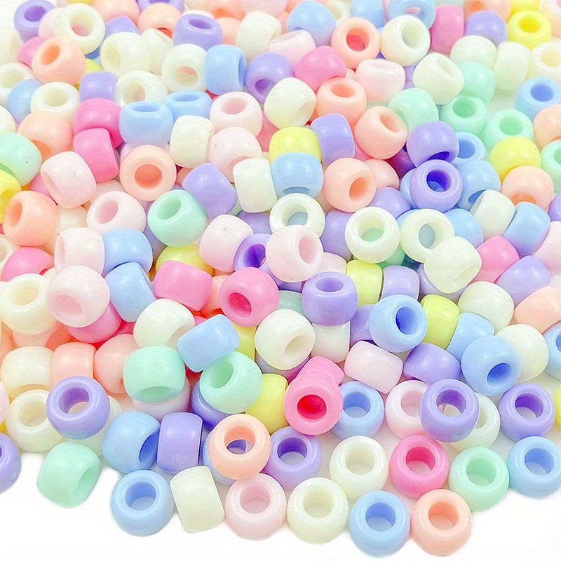 9mm 100pcs Love Heart Beads Macaron Colorful Acrylic Beads For