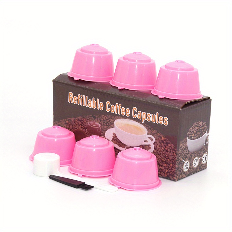 3 Cápsulas de Café Reutilizables Filtro Recargable, Rellenable para  Cafetera Dolce Gusto, con1 Cuchara de Plástico y 1 Cepillo