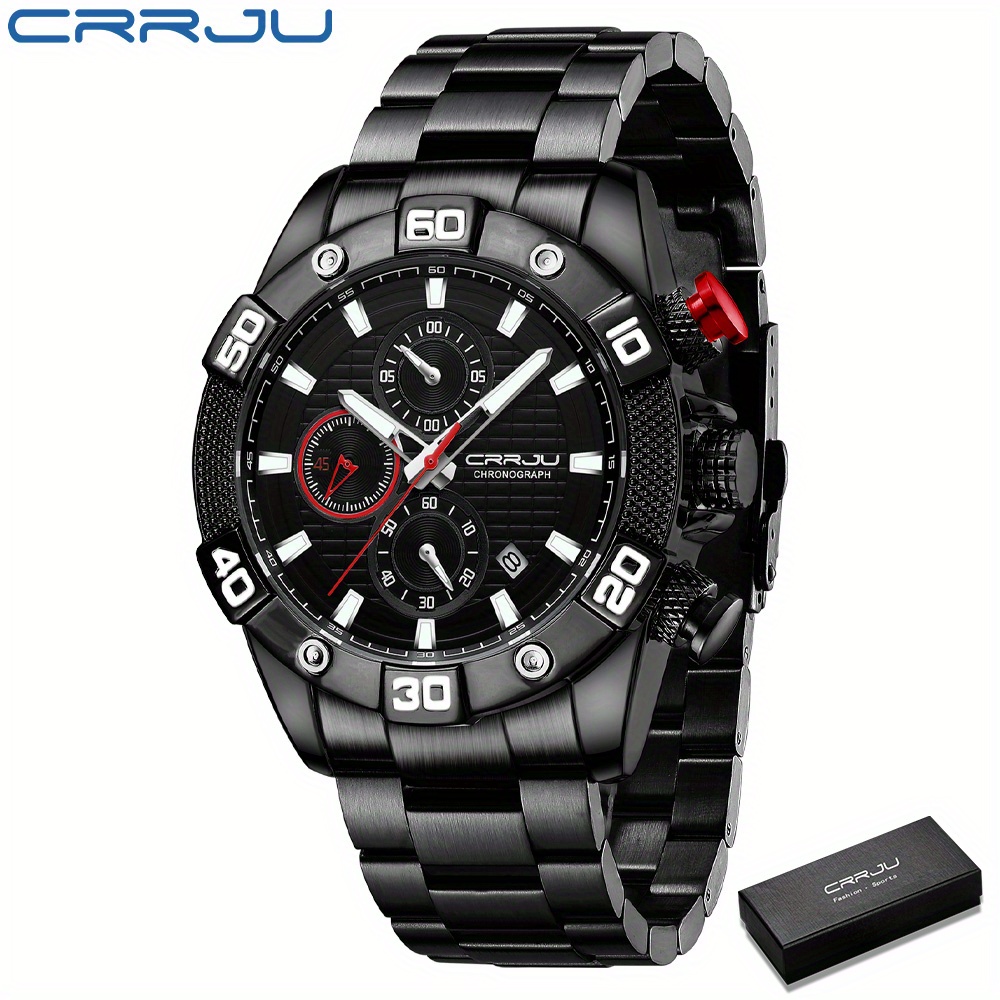 Crrju Fashion Men's Watch Chronograph Watch - Temu