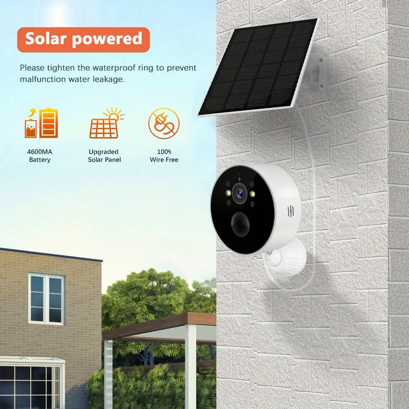 1 set security camera wireless outdoor solar camera for home security 1080p human and motion detection 2 way talk night vision camera 2 4g wifi cloud storage surveillance wireless wifi camera 4600mah battery powered ip camera outdoor details 3