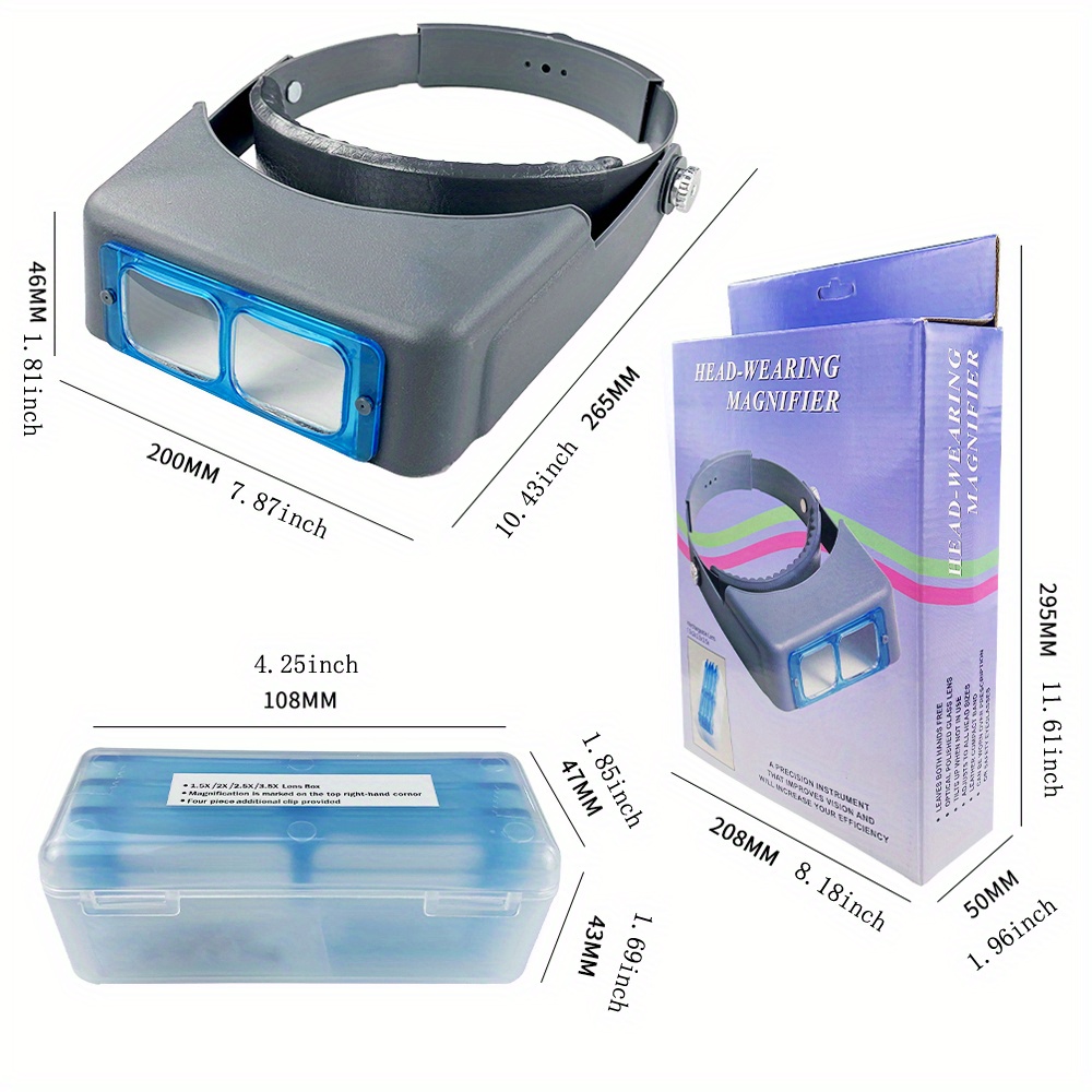 Optivisor Headband Magnifier Magnifying Glass Reading Repair Loupe Optical  Lens