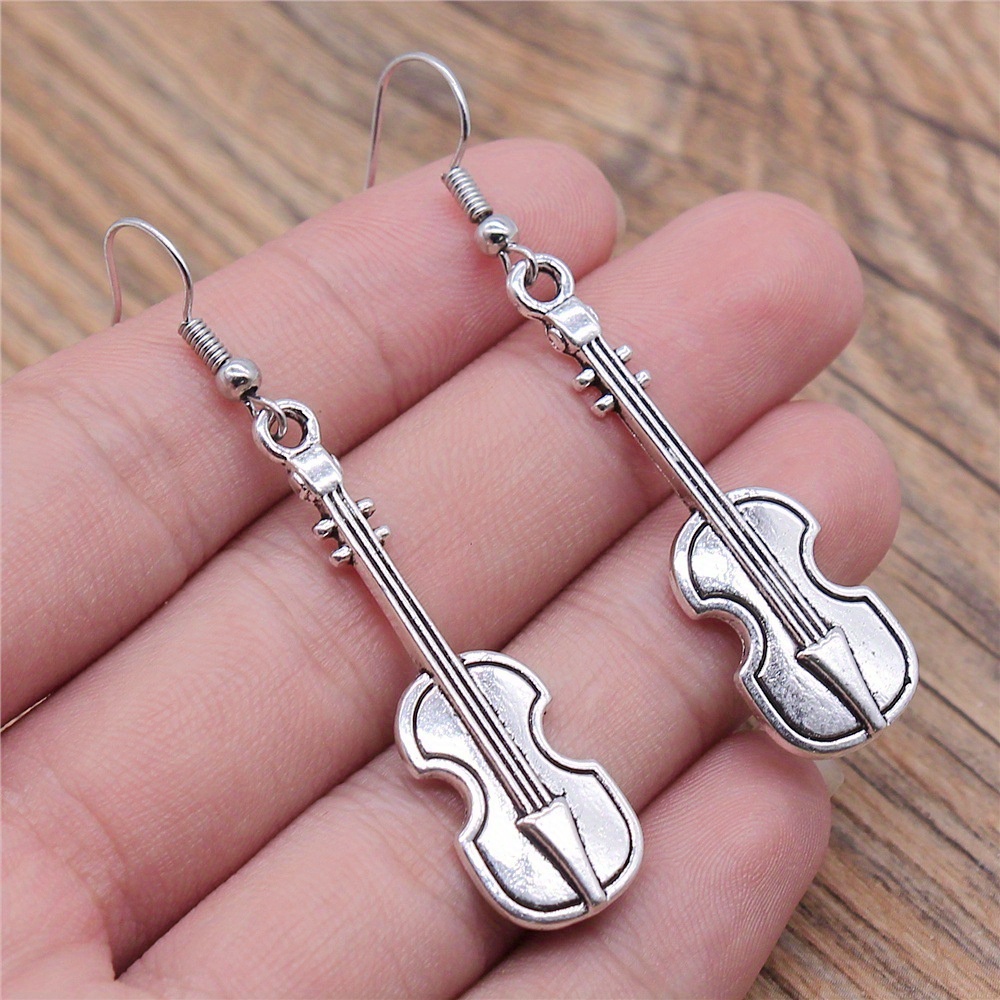 Violin on sale earrings silver