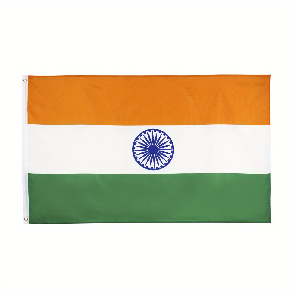 Vivid India Flag Polyester Brass Grommets Durable Fade Proof - Temu