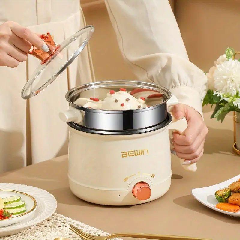 high end electric cooking pot with stainless steel steamer perfect for noodles rice and more details 7