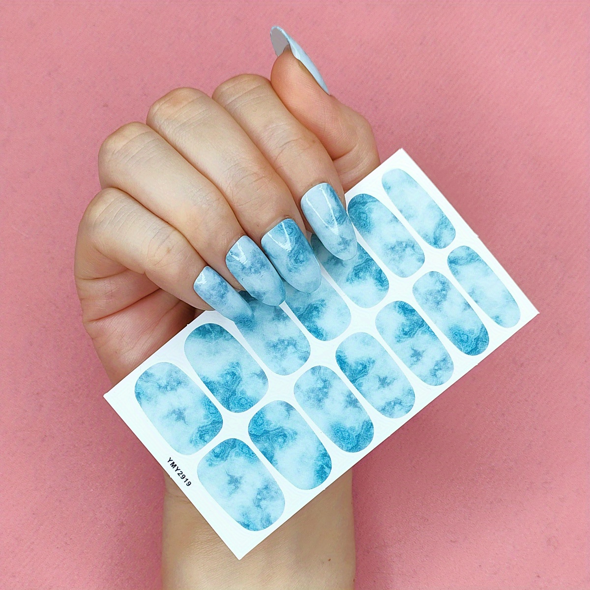 Marble Nail Polish Stickers Full Wrap Self-Adhesive Decal Strips