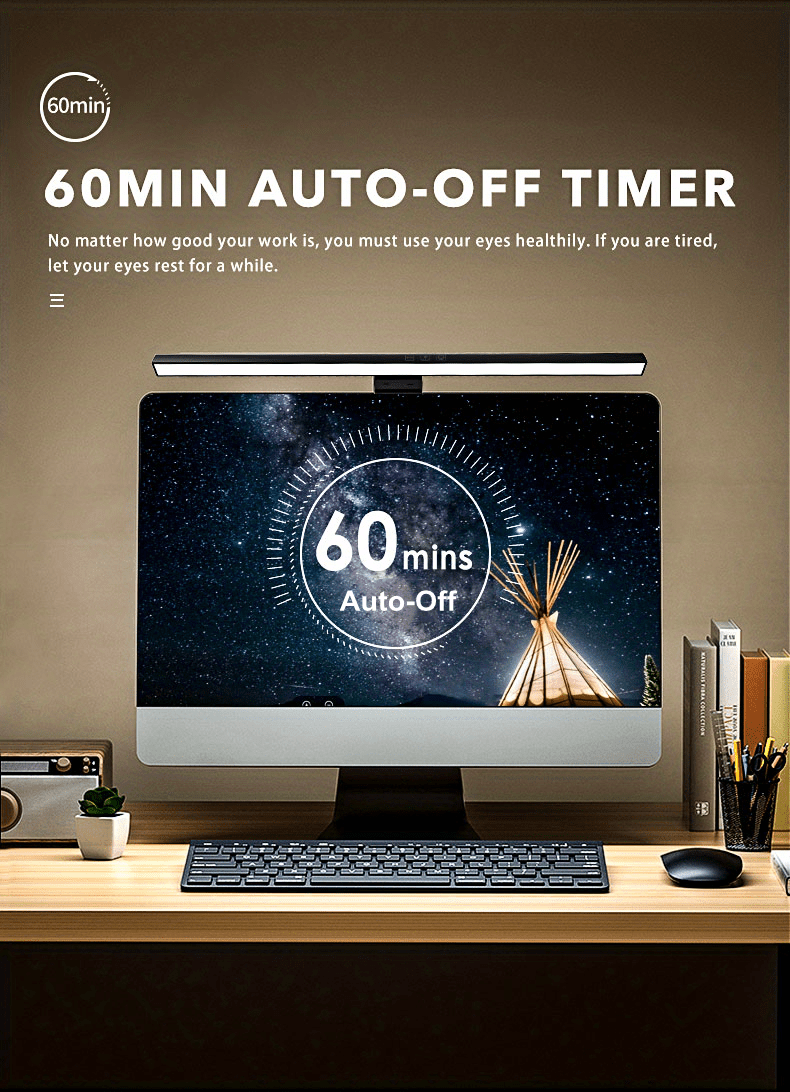 1pc led screen hanging light pc computer laptop screen desk light screenbar table lamp working office study reading light for lcd monito stepless dimming 3 colors switching details 7