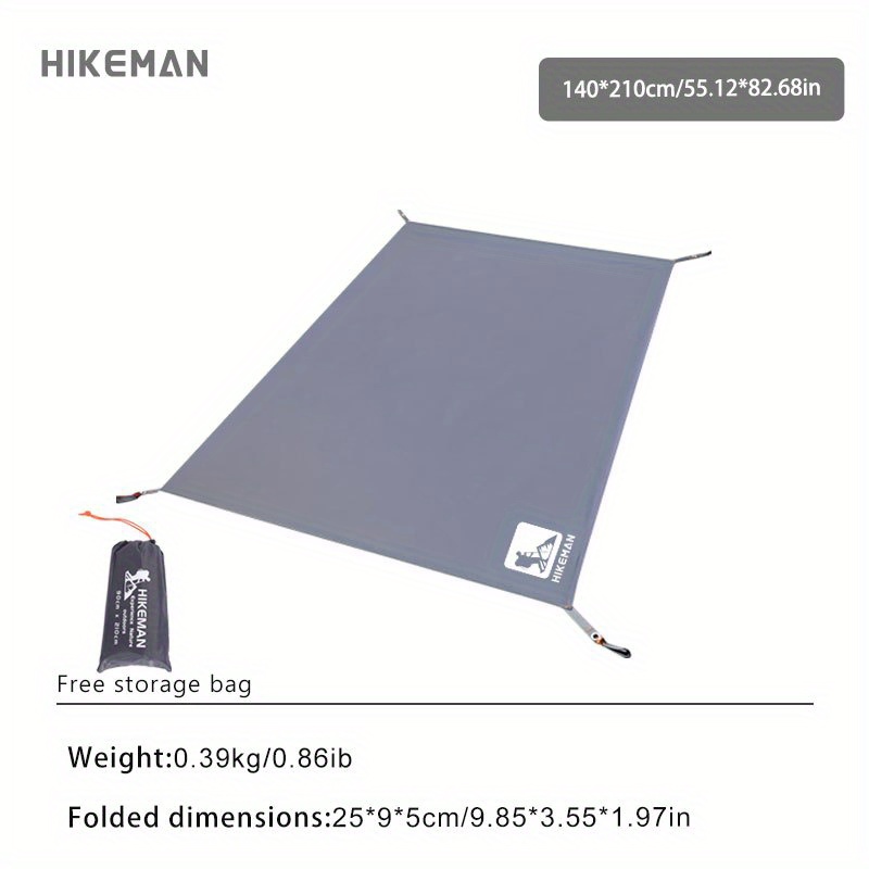 Image of Hikeman Portable Camping Tarp Outdoor Moisture-proof Tent Groundsheet Multifunctional Tent Footprint Multiple Size Mat For Camping, Picnic, Hiking, Beach