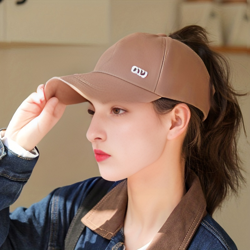 Backless Ponytail Baseball Cap Sunscreen Sports Golf Hat For Women