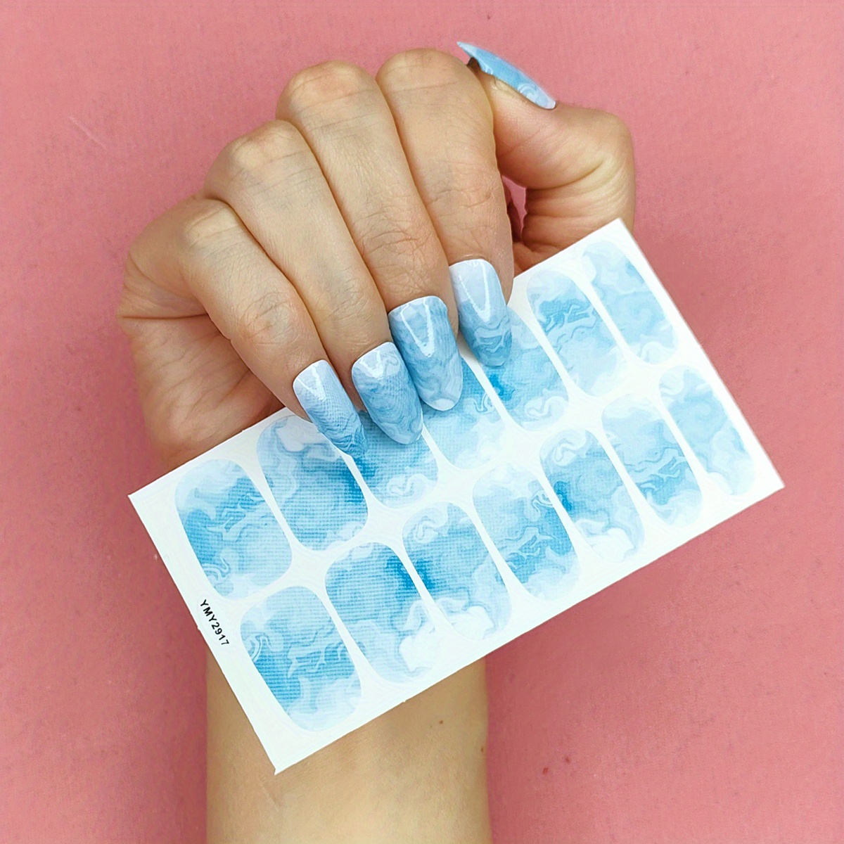 Marble Nail Polish Stickers Full Wrap Self-Adhesive Decal Strips