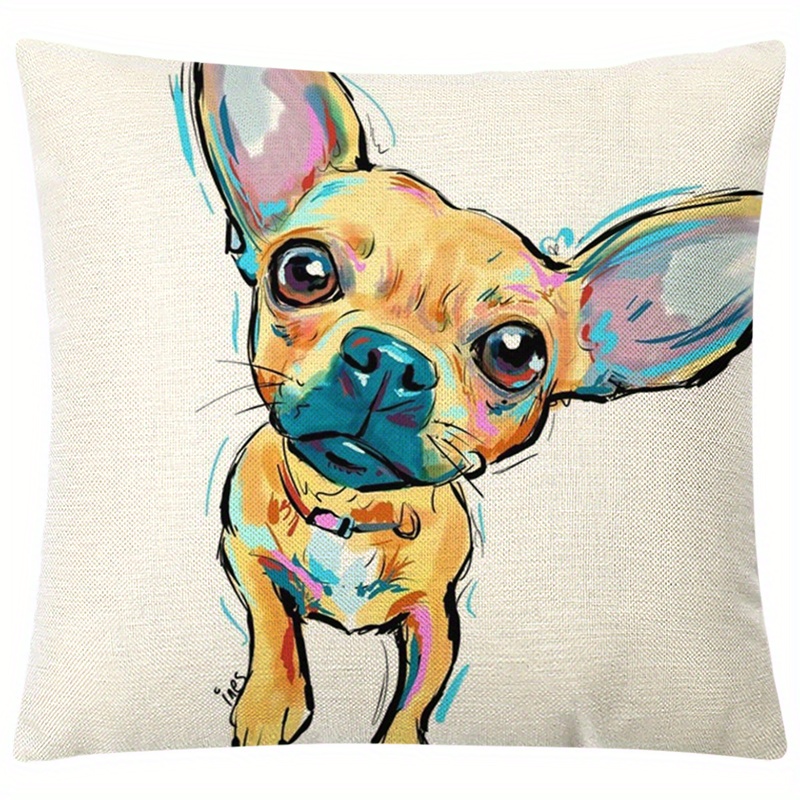 Cute Funny Cartoon Pet Dog Print Cushion Cover Pillow Throw Pillows Cases  Sofa