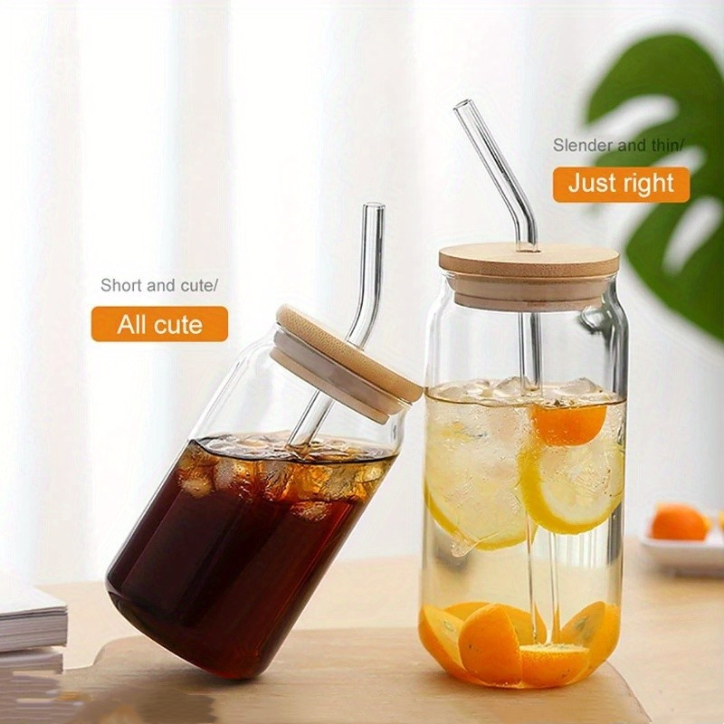 Water Cups Glass Water Cups Transparent Glass Cup With Lid - Temu