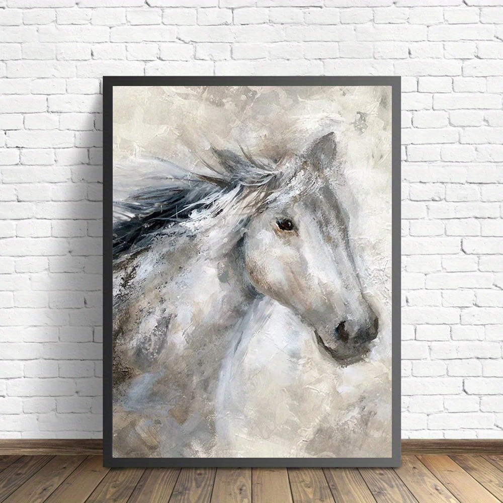 Abstract Black White Horse Prints Minimalist Animal Posters - Temu ...