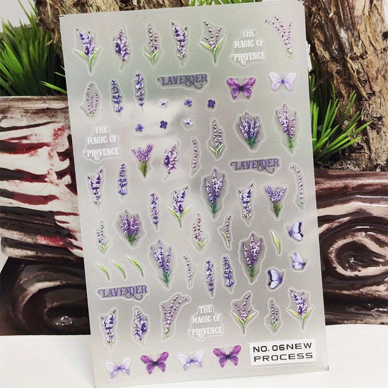 5D Sommerblumen Nagelaufkleber Set – 4 Sticker + Pinzette Für Nail Art
