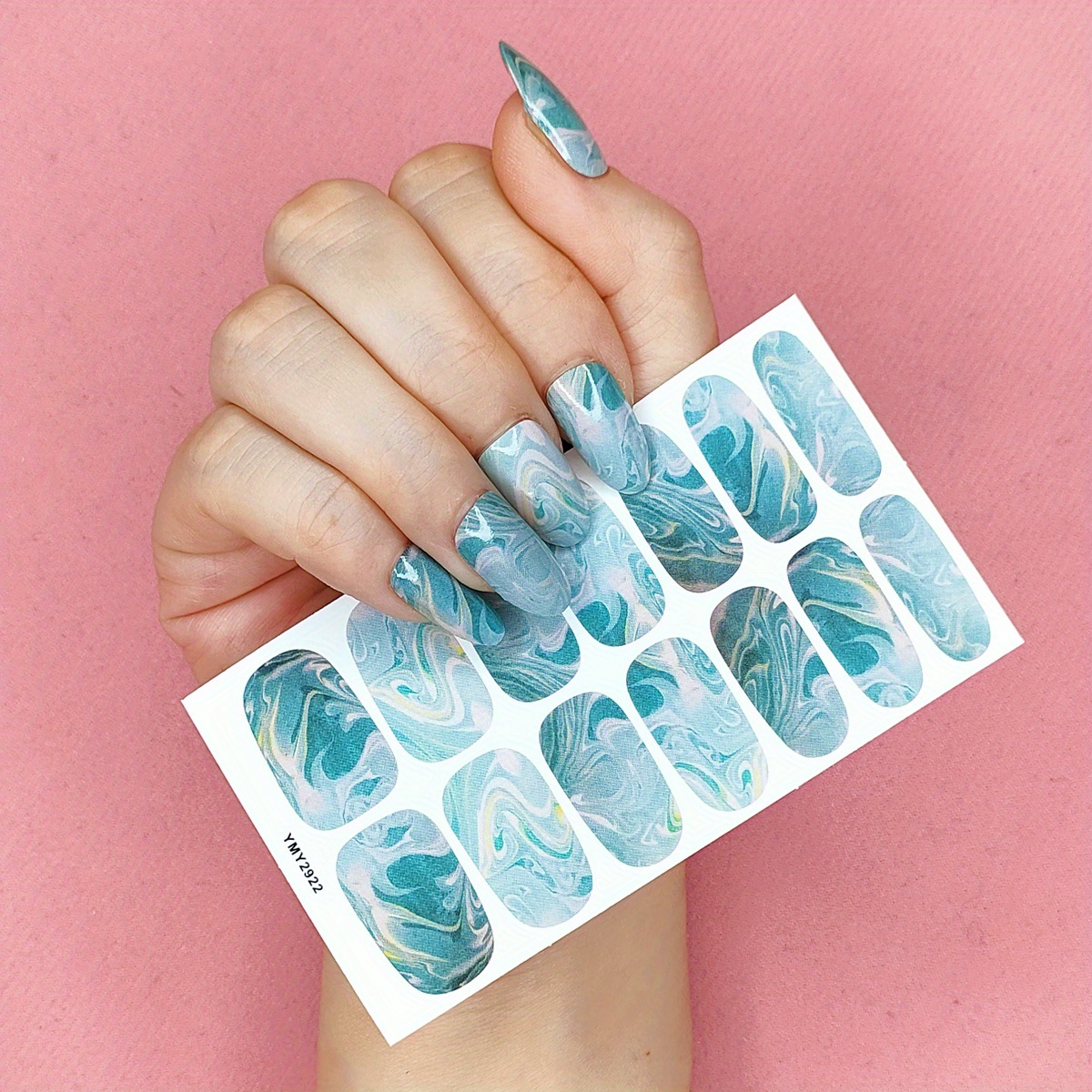 Marble Nail Polish Stickers Full Wrap Self-Adhesive Decal Strips
