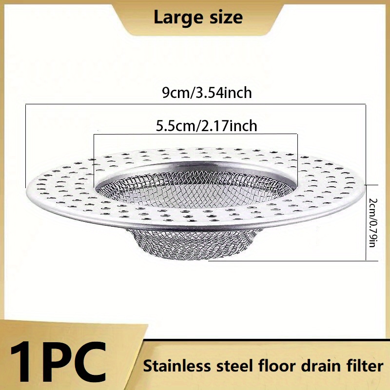 1pc Shower Drain Hair Catcher, Stainless Steel Floor Drain, Anti Blocking Drain  Stopper, Sewer Bathtub Hair Cleaning Collection Filter, Bathroom  Accessories