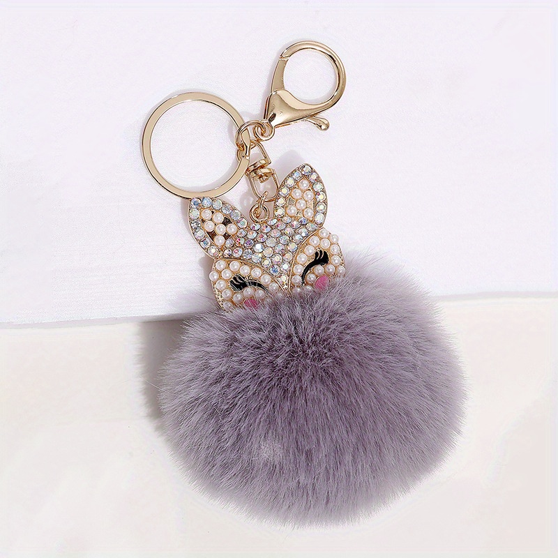 Diamond Inlaid Small Bag Keychain Owl White Pink Black Blue