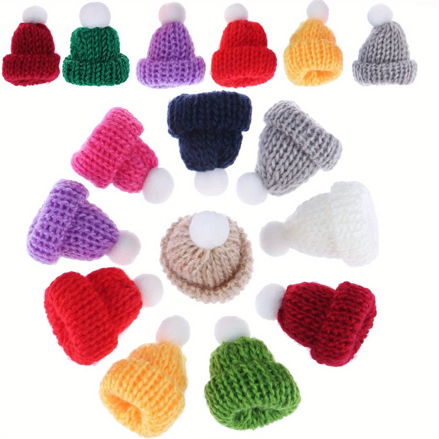 Christmas Mini Knitting Hats Doll Hat Scarf Material For - Temu