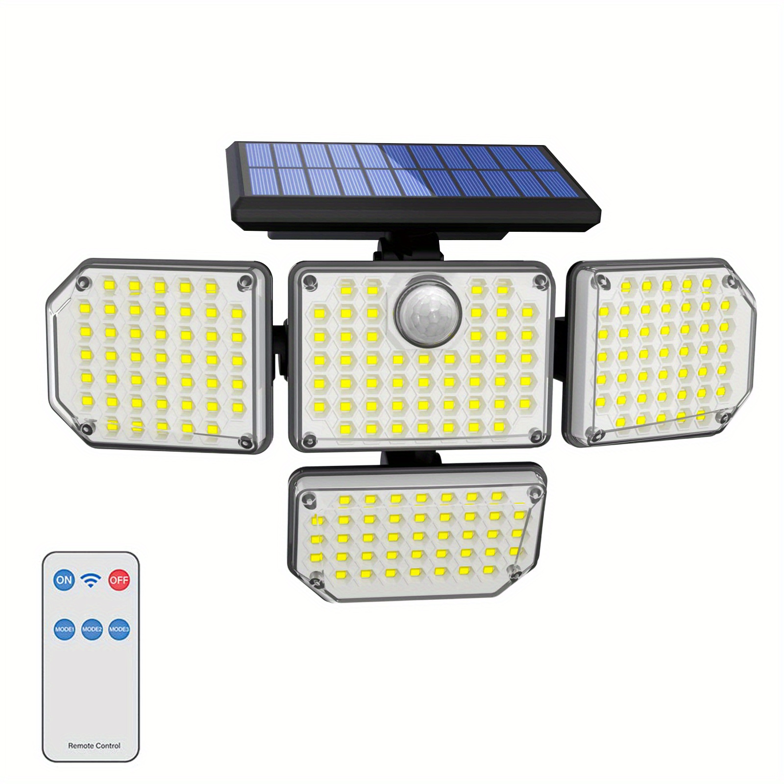 Solar Lights Outdoor 181 Led 4 Head Solar Motion Sensor Lights With ...