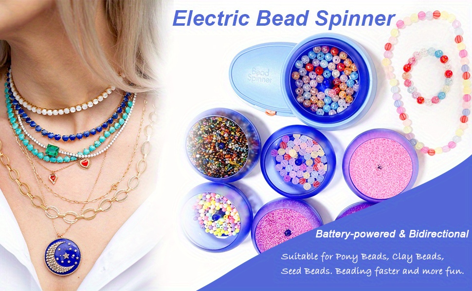 Electric Bead Spinner, Clay Bead Spinner, Battery-Powered Bead Spinner with  2
