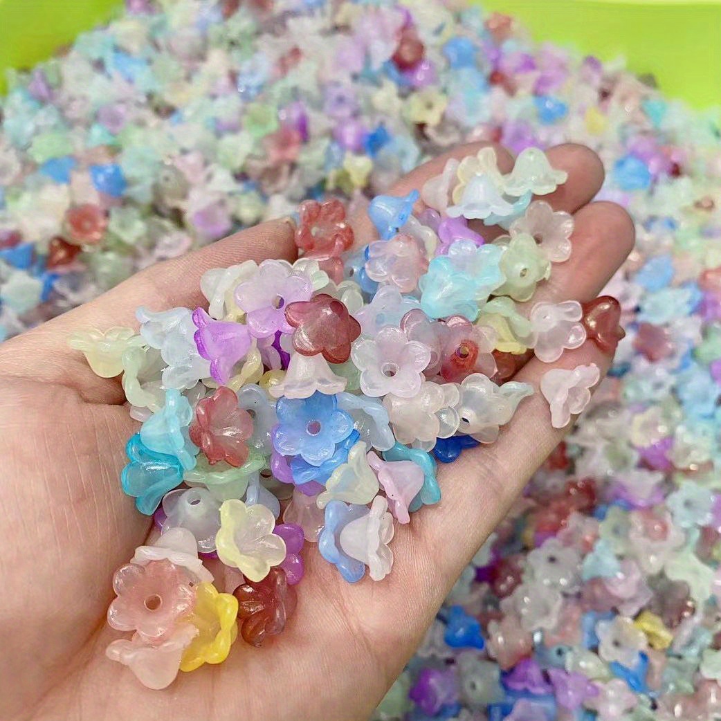 Tiny Ab Color Flower Beads Mix Shiny Loose Spacer Beads For - Temu