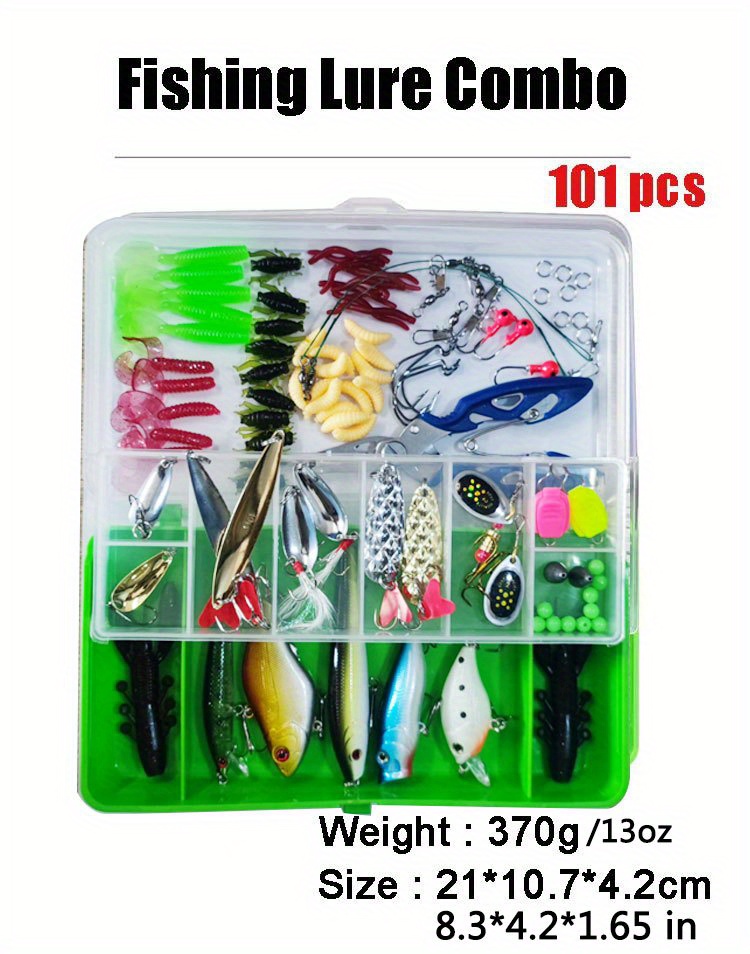 101pcs Artificial/Vib/Spoon/Minnow/Spinner/Crank Bait For Fishing