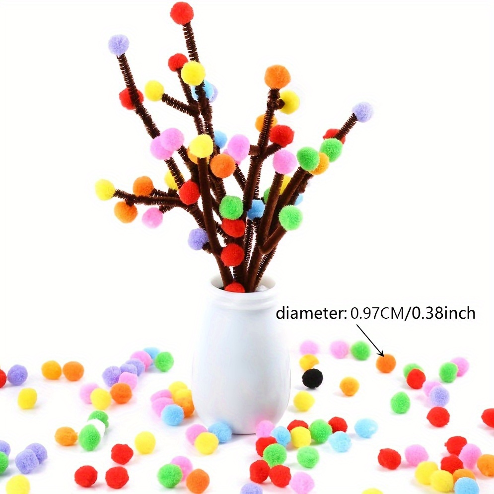 Pompoms Multicolor Valentine Arts Crafts Plush Pompoms - Temu