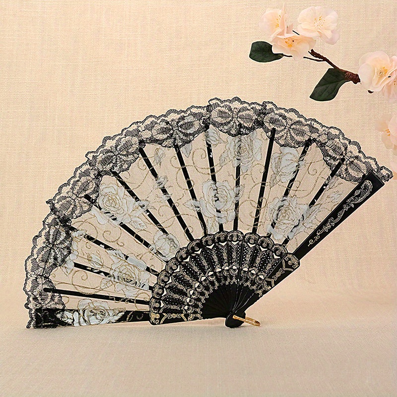 Lace Folding Fan Dance Fan Elegant Fan Chinese Style Wedding - Temu