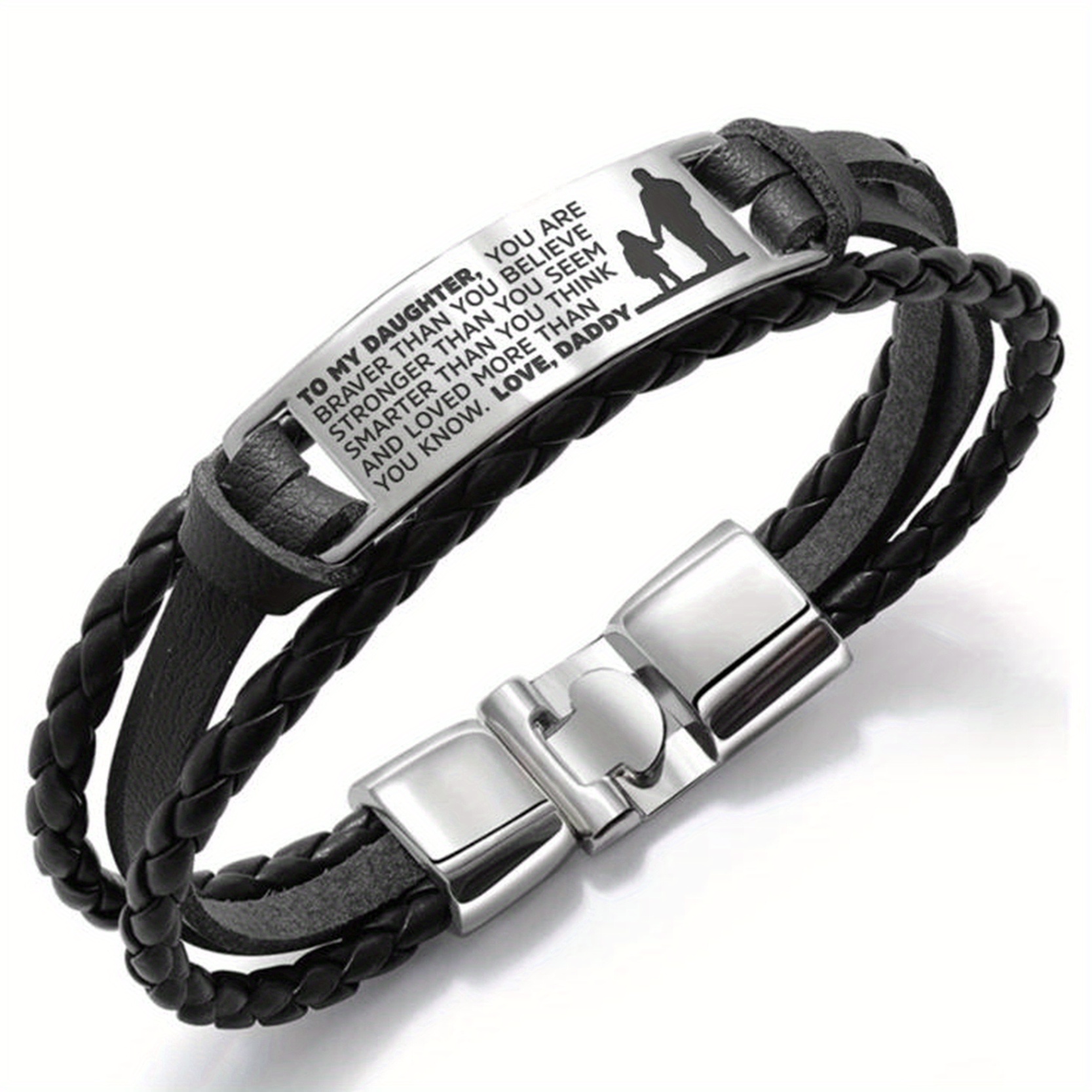 Fashionable stainless steel lettering bracelet for men shop now for