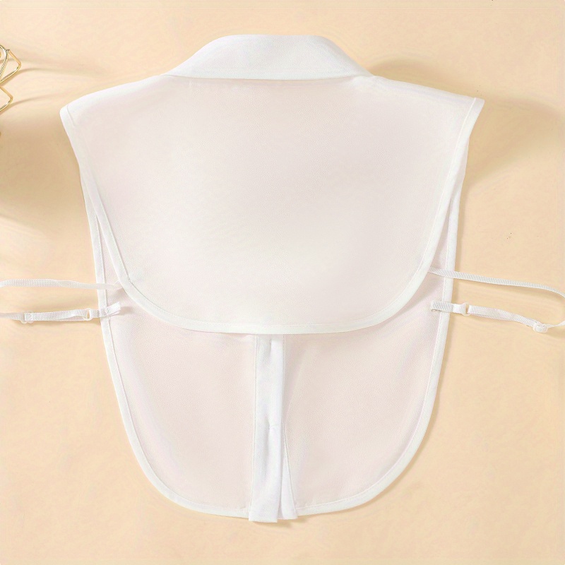 Cuello Falso De Gasa Blanca Para Mujer, Elegante Y Casual, Desmontable,  Blusa Con Media Camisa Simple, Cuello Falso