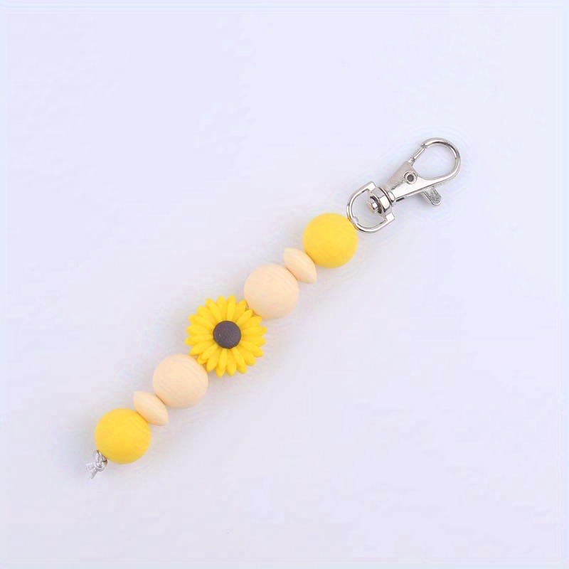 Smiley Silicon Beaded Keychain
