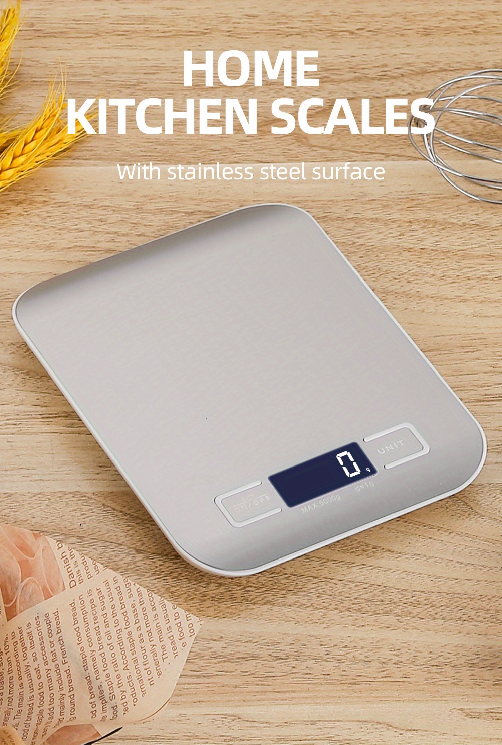 Bascula Digital de Cocina Pesa de Alimentos Para Gramos/Onzas  Multifunctional