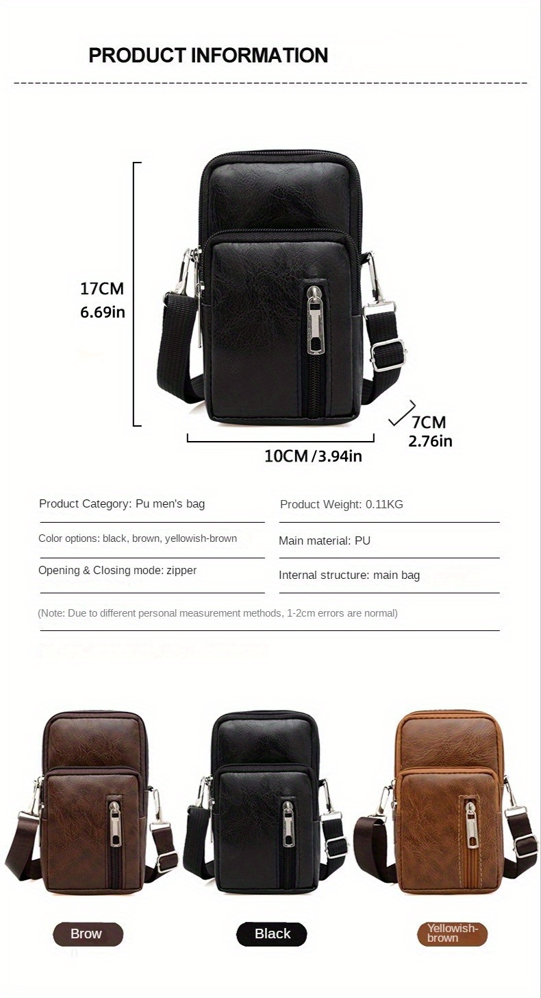 Hot Selling Men's Bag New Pu Leather Sports Mobile Phone Bag Men's  Waterproof Shoulder Bag Oblique Straddle Bag Arm Bag Wrist Bag Zero Purse  Small Leather Bag Fashion Small Backpack - Temu