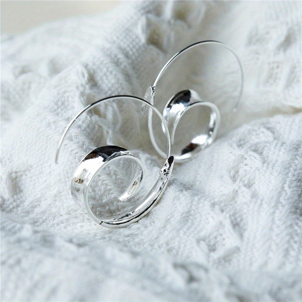 boho gothic vintage irregular shape dangle earrings alloy jewelry trendy gift for women girls silvery 0