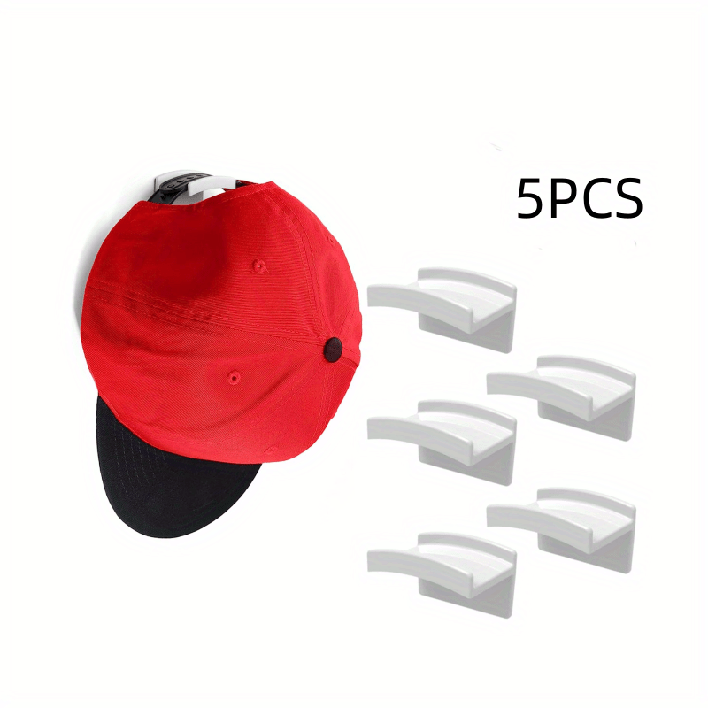 12er Pack Huthaken Selbstklebend - Hutablage Für Wand, Für Baseballkappen, Acryl, Schwarz