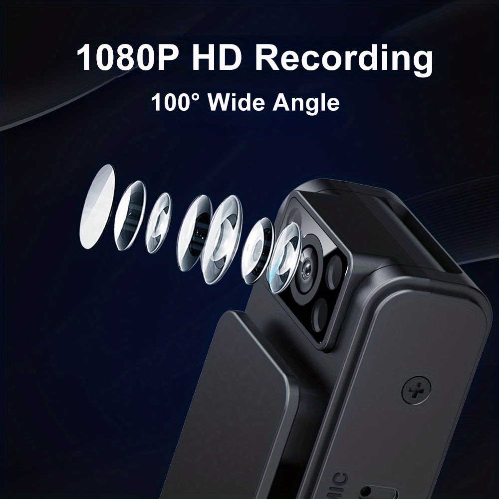 1pc Mini caméra HD caméra corporelle portable 1080P vision - Temu Belgium