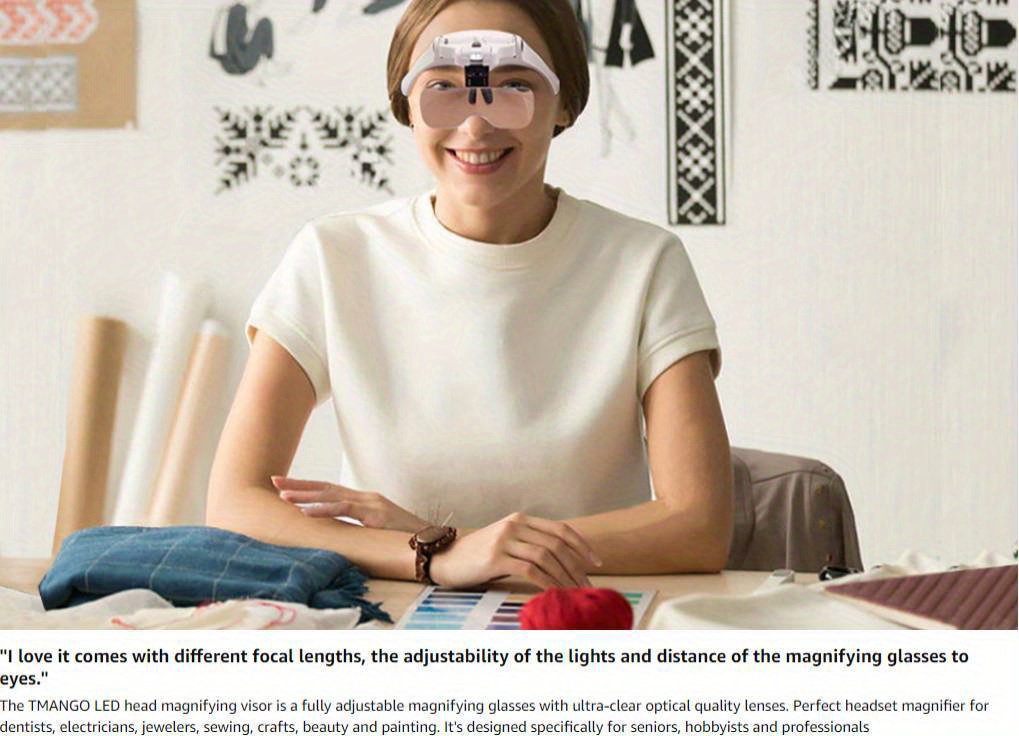 MAGNIFYING GLASSES WITH Light for Close Work, Illuminated Hands Free  Headband Ma $68.07 - PicClick AU