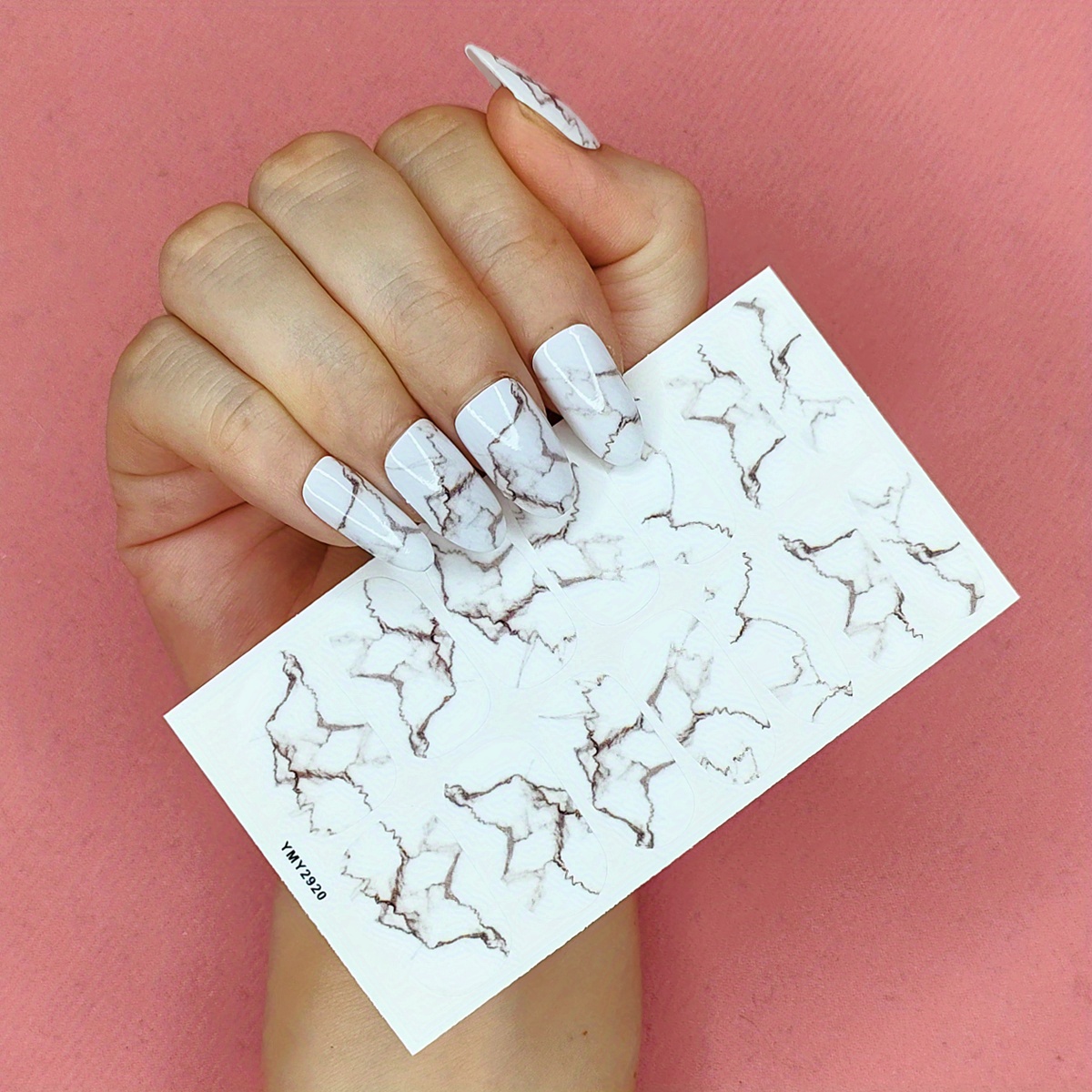 Marble Nail Polish Stickers Full Wrap Self-Adhesive Decal Strips
