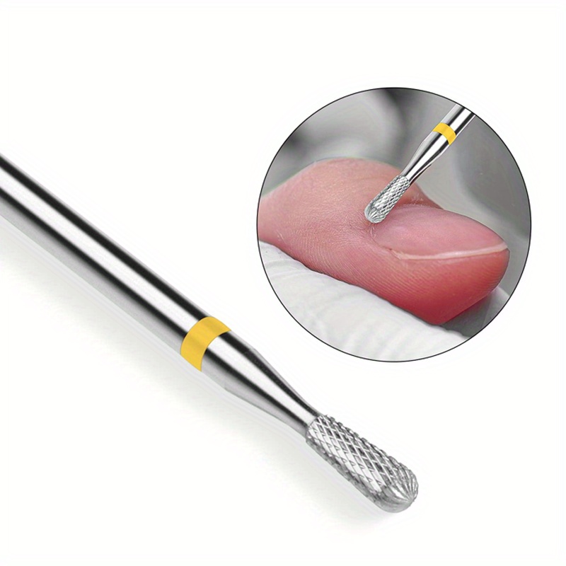 Image of High-quality Nail Drill Bit - Electric Nail Grinder Attachment For Manicure, Nail Care Tool With Yellow Grip, Nail | Professional Nail Tool | Durable Nail Drill