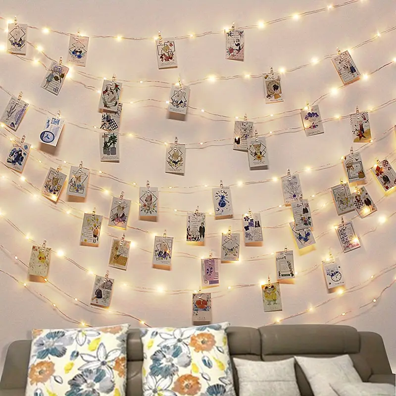 light up your memories battery operated photo clip string lights for room decor details 1
