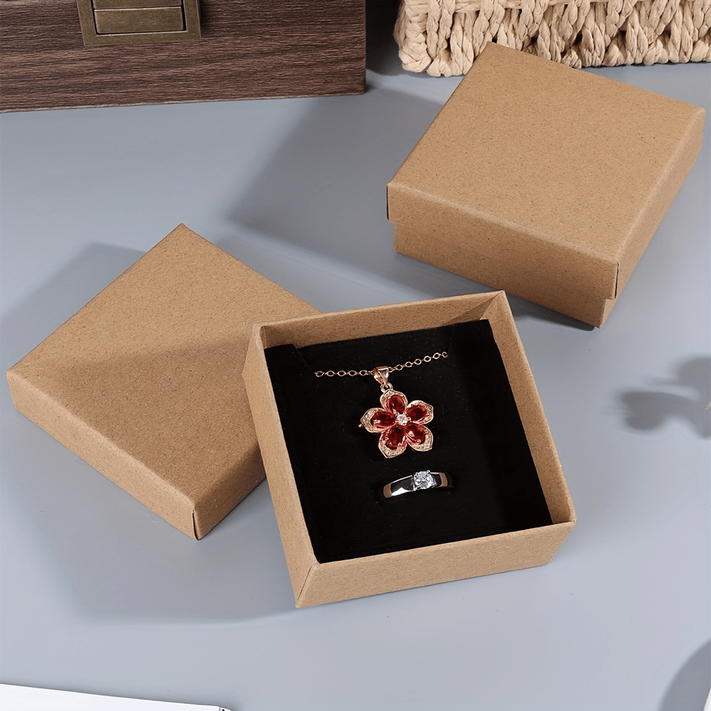 Caja de regalo para collar y aretes, caja de regalo, 12 cajas de regalo  cuadradas de cartón para joyas, caja de regalo de papel de cartón relleno  de