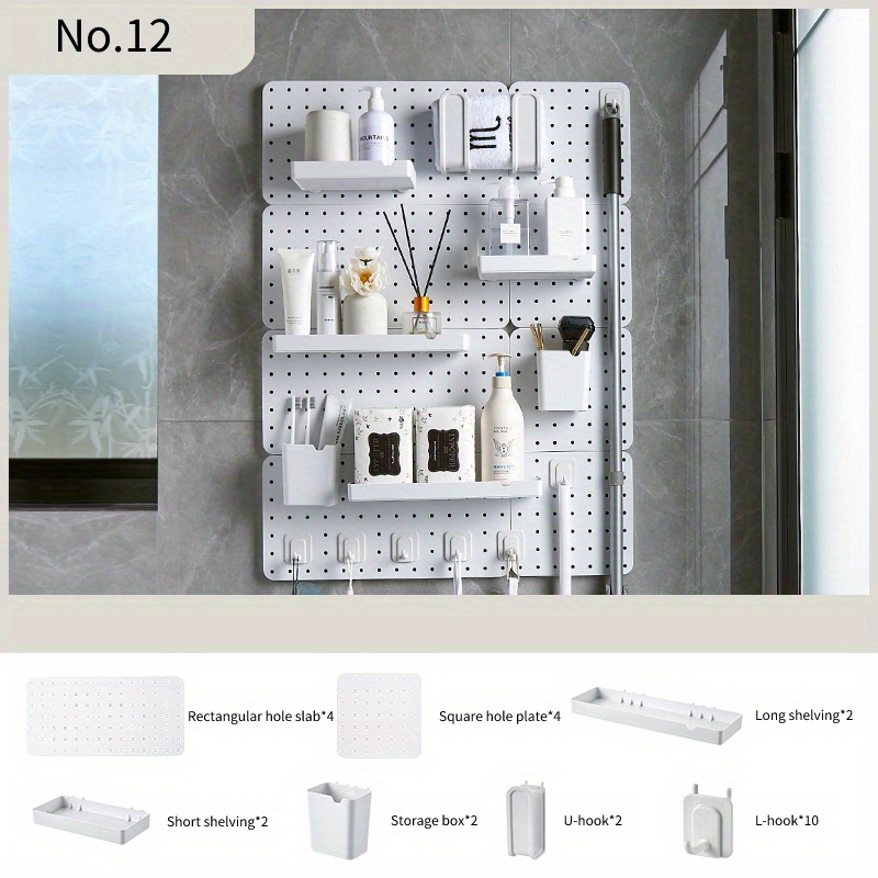 1set Bathroom Wall Mounted Clear Acrylic Storage Shelf, No