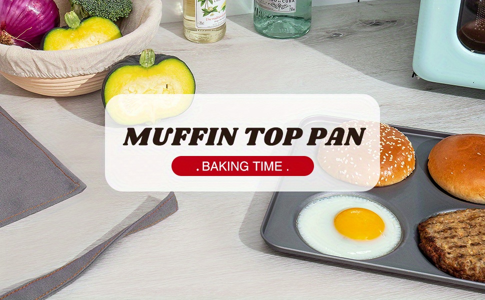 2 Piece Muffin Top Pans 4 Cup Nonstick Hamburger Bun Baking Pan for Egg  Sandwich