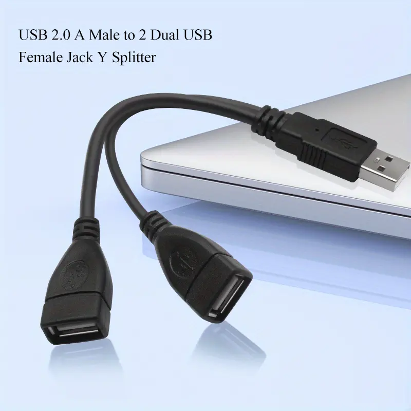 Câble adaptateur USB 2.0 mâle vers 2 double USB femelle pour ordinateu