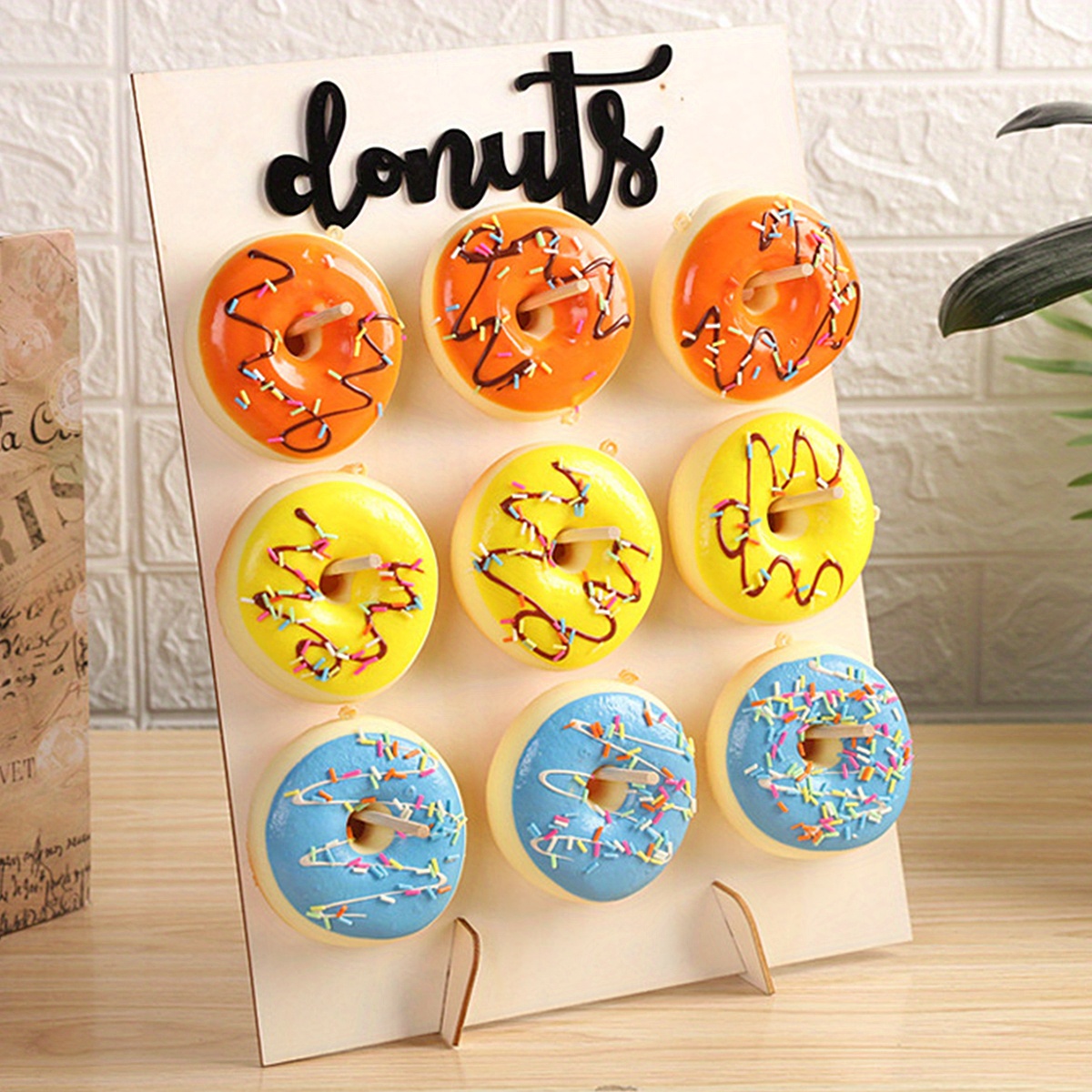 Soporte de pared para donuts para primera : tablero de soporte para donuts  reutilizable para exhibir Soledad soporte de exhibición de rosquillas