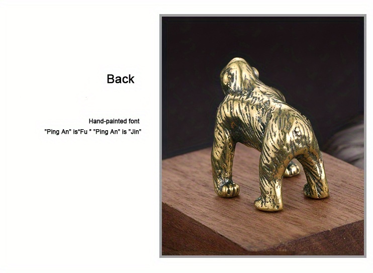 Brass Gorilla Desktop Decoration Monkey Statue Decoration - Temu