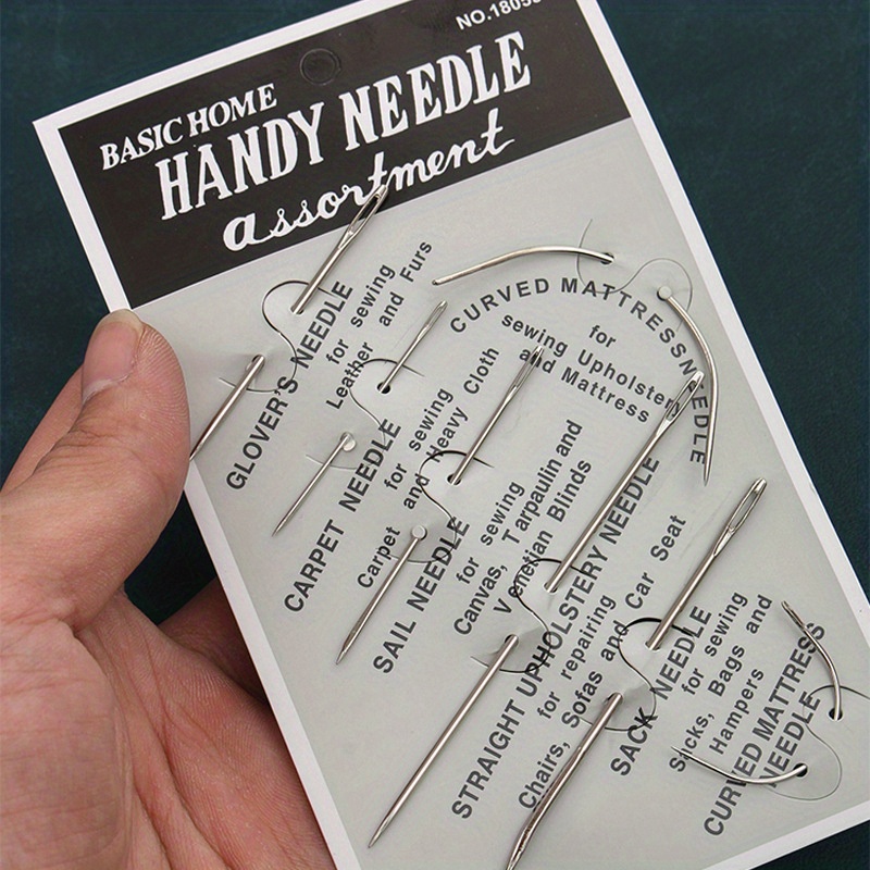 Leather Sewing Needles Heavy Duty Kit Curved Sack Hand Upholstery Canvas  Rugs