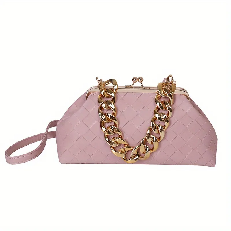 Pink PU Leather Simple Design Clutch Wallet