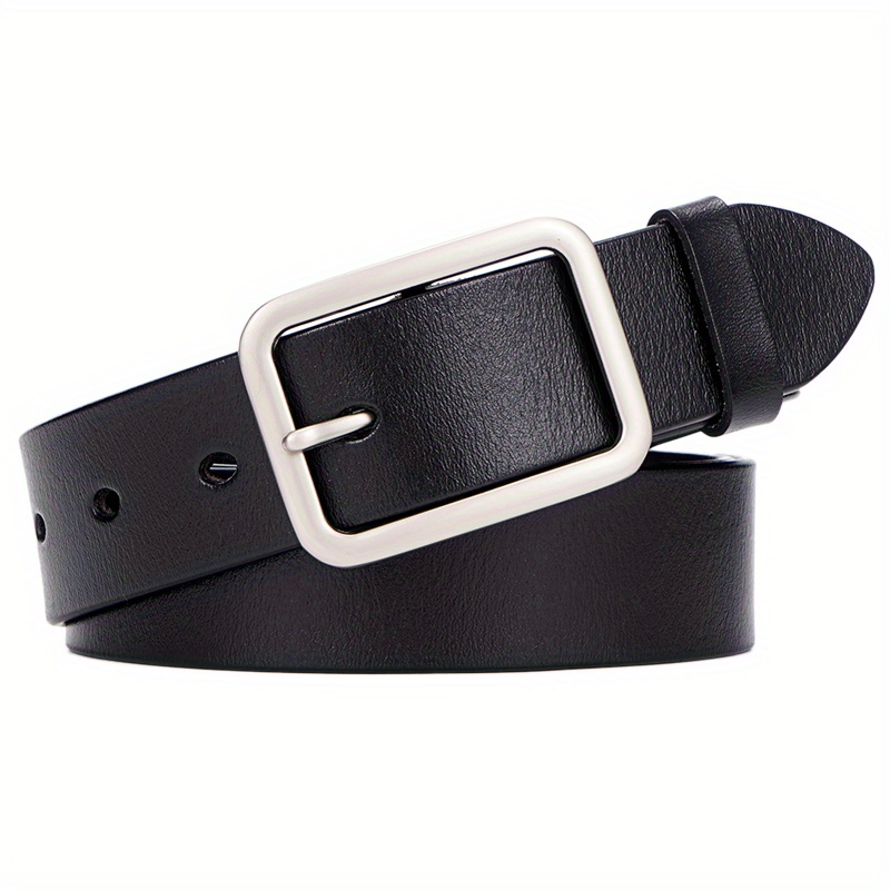 Cinturones de cuero genuino para hombre y mujer, cinturón ancho con hebilla  plateada, color rojo, ideal para pantalones vaqueros, novedad de 2021 -  AliExpress