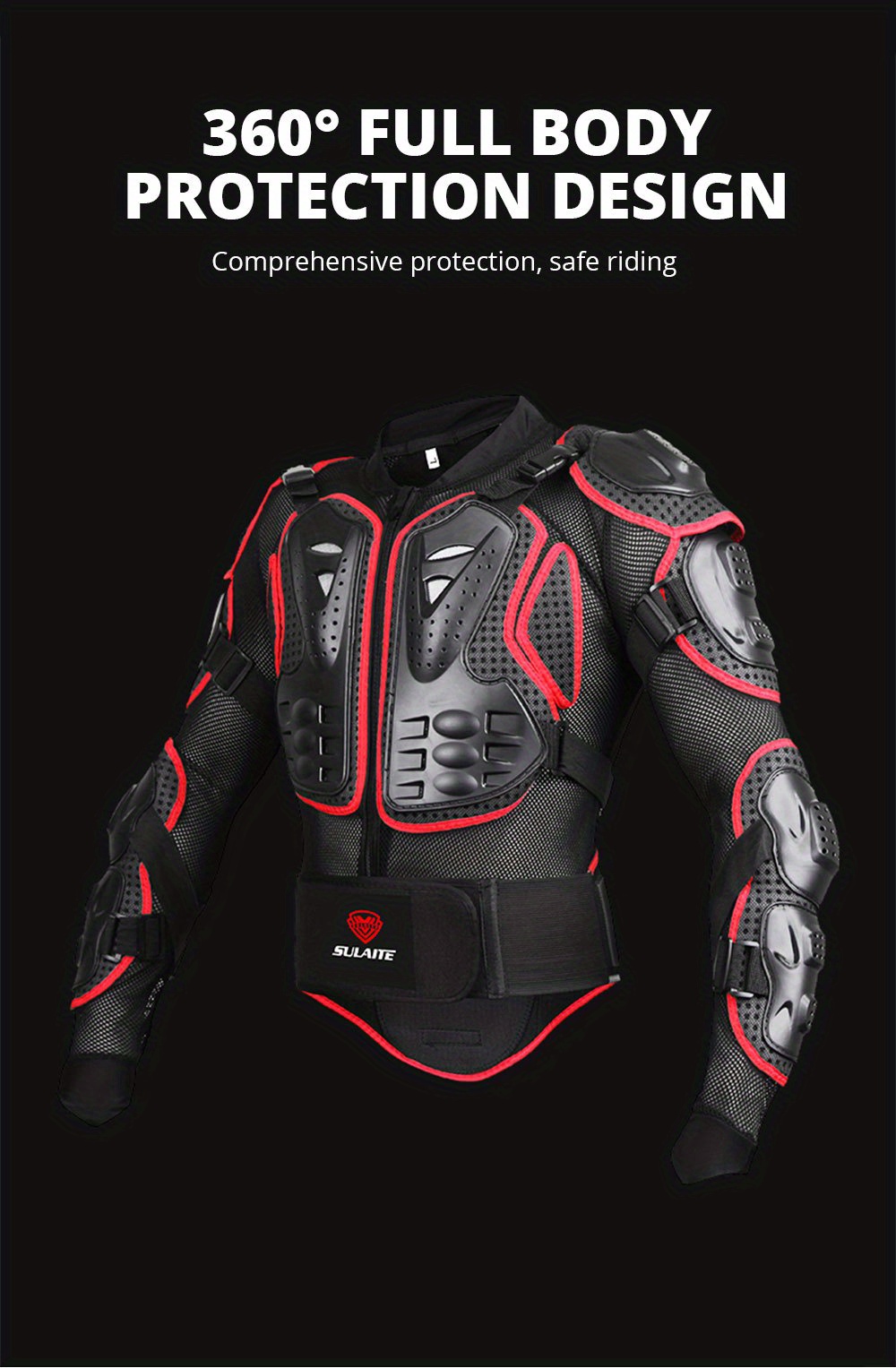 Chaqueta Motocicleta Hombres Protección Cuerpo, Ideal Motocross Carreras  Motocicletas. Color Negro Rojo, Diseñada Brindar Protección En Carretera. -  Automotriz - Temu Chile