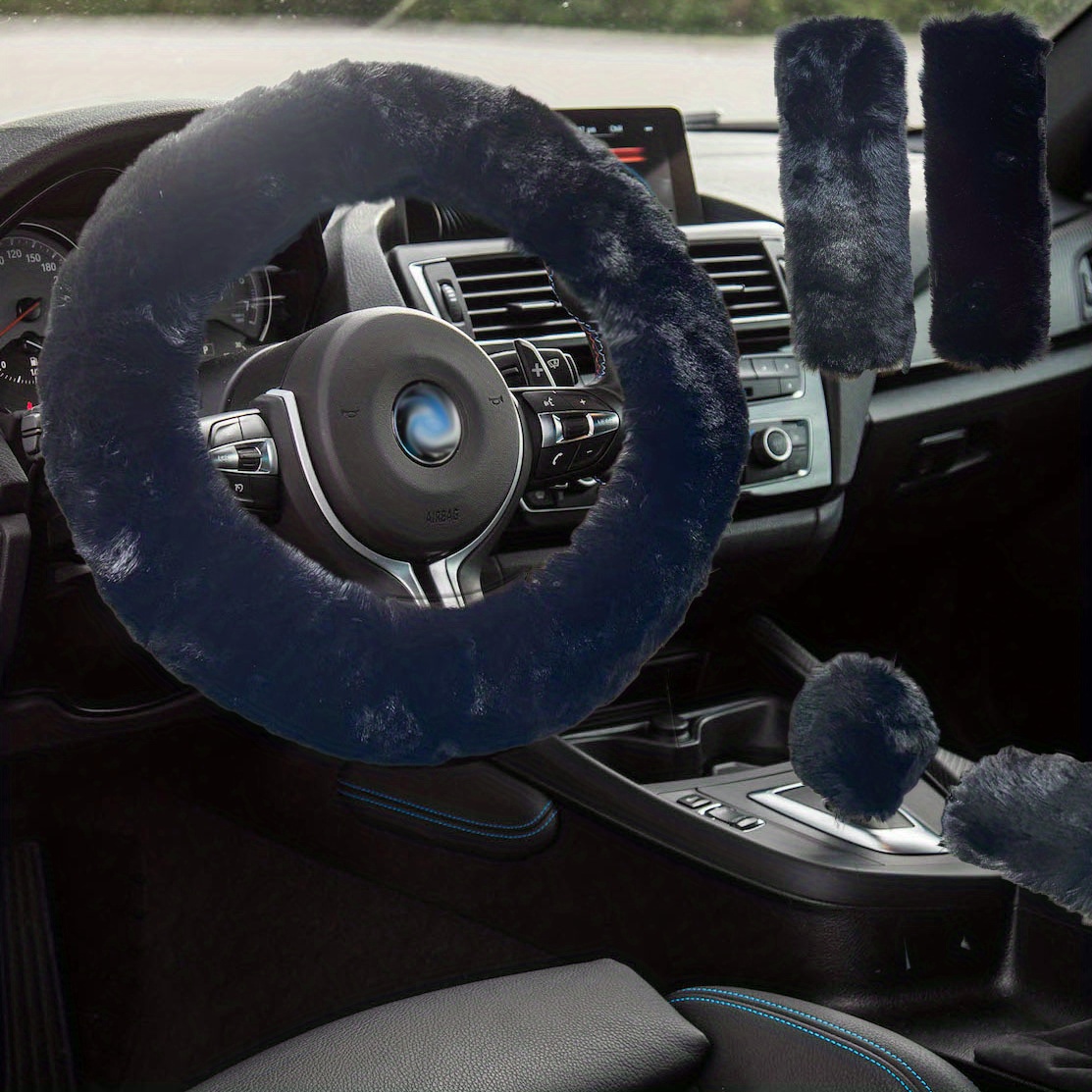 Chaud Volant en peluche Couverture Woollen Handbrake voiture Accessoires  Auto fourrure
